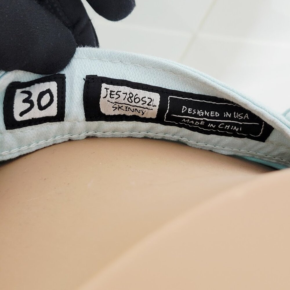 Miss Me Light Blue Skinny Jeans with Embellished Back Pockets - Picture 7 of 9